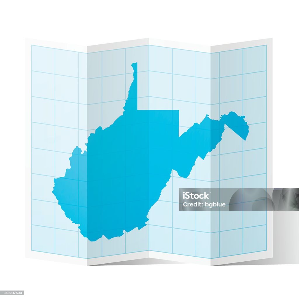 West Virginia Map Folded Isolated On White Background Stock