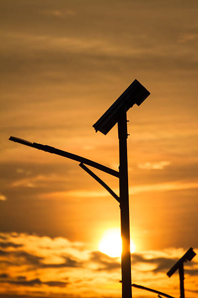 istock Solar panels and lamp 503818040