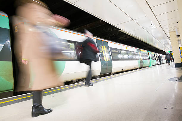 istock Blur Movement people in Rush Hour train station, London, UK 503832293