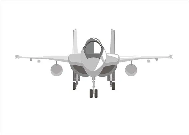 Vector illustration of fighter jet plane simple illustration