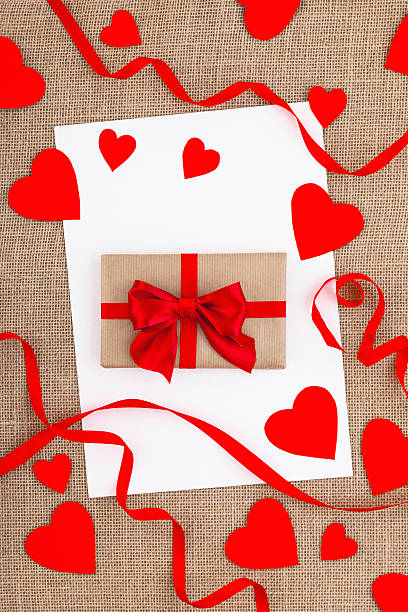 istock Valentine's applique card, postcard, background. Valentine's present 503836998