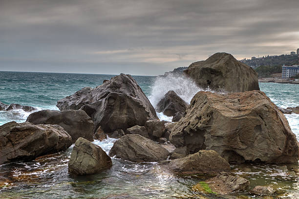 istock Black sea coastline before storm 503837717