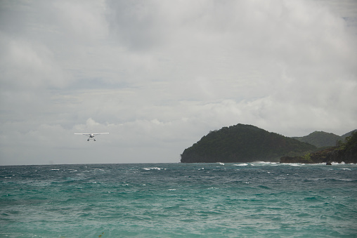 Water Plane landing in Fiji
