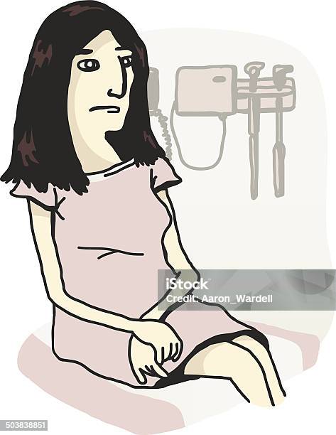 Patient Female Patient Stock Illustration - Download Image Now - Adult, Anticipation, Anxiety