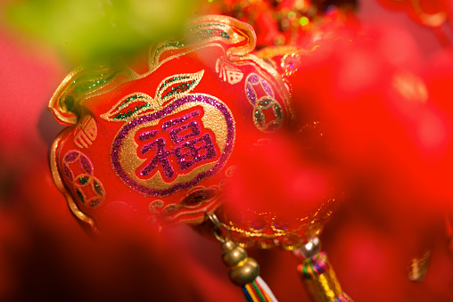 Close up of the red decorations for Spring festival