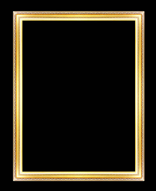 istock Gold vintage picture frames. Isolated on black background 503839755