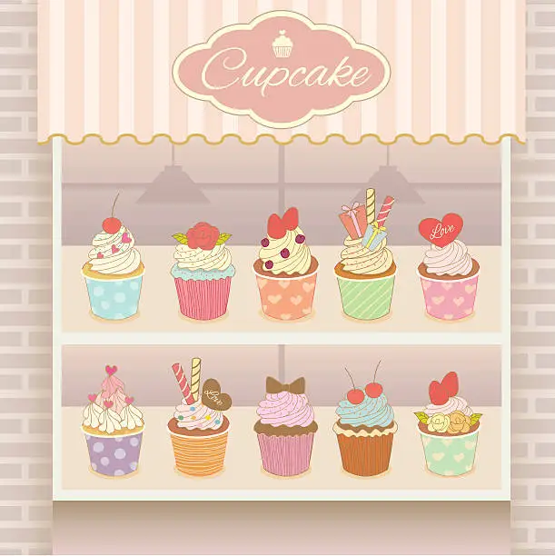 Vector illustration of cupcake