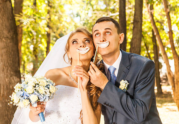 Funny couple on e-session. Preparing for wedding potography