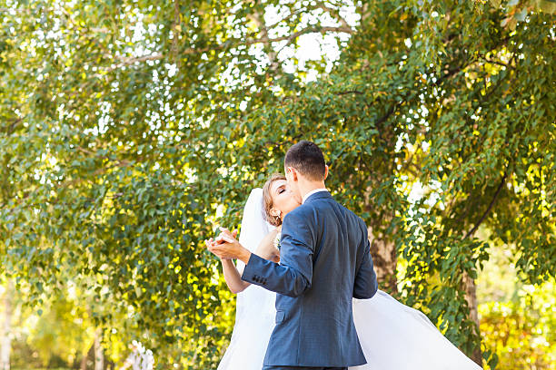 istock Happy bride and groom on their wedding 503843868