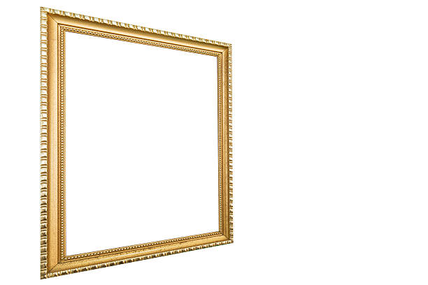 istock Old antique vintage rusty golden picture frame on white background 503844828