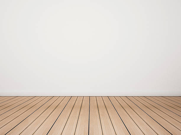 istock Oak wood floor with white wall 503845852