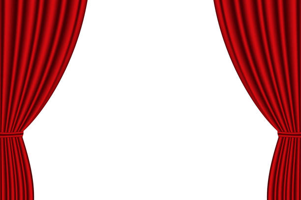 Red curtain opened on white background. Red curtain opened on  white background. Vector illustration,EPS 10. curtain illustrations stock illustrations