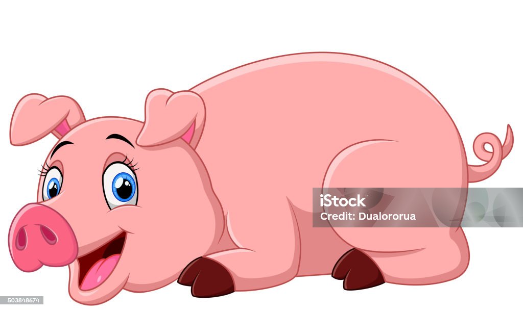 Ilustración de Cerdo De Dibujos Animados Establecer y más Vectores Libres  de Derechos de Acostado - Acostado, Cerdo, Animal - iStock