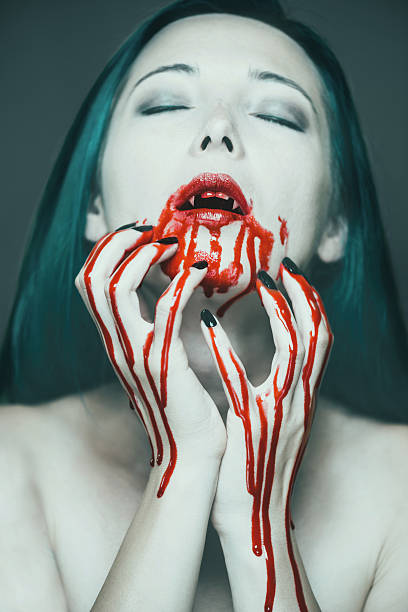 istock Scary vampire woman in blood 503866992