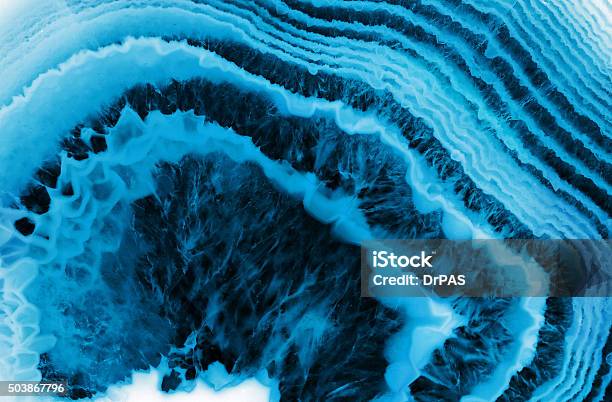 Blue Agate Macro Background Stock Photo - Download Image Now - Nature, Blue, Close-up