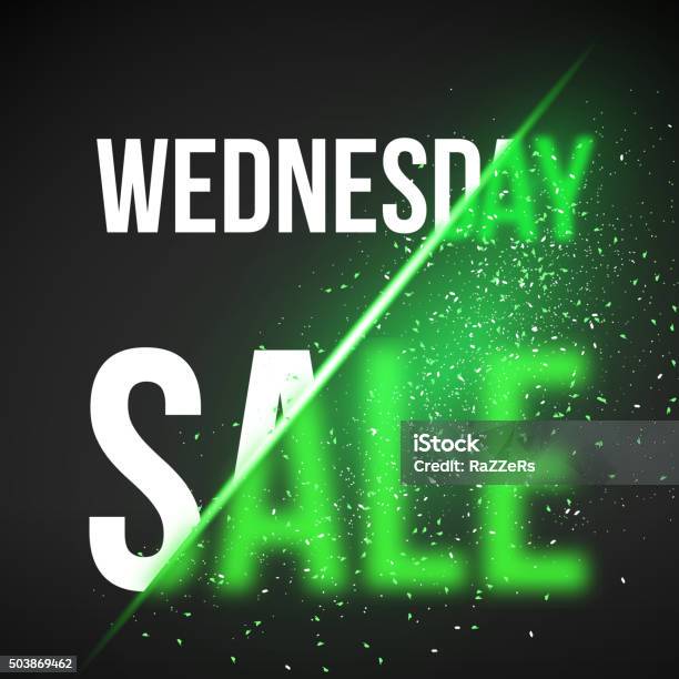 Wednesday Sale Energy Explosion Concept Vector Illustration Wee Stock Illustration - Download Image Now