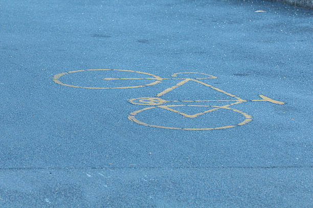 istock bicycle lane in the public park. 503871824