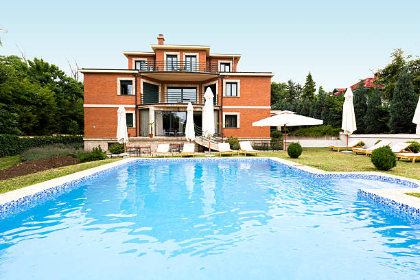 istock Private pool in front of a holiday resort 503873566