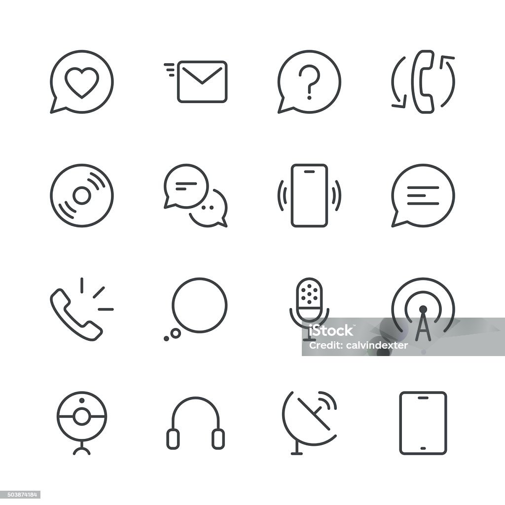 Communication Icons set 2 | Black Line series Set of 16 professional and pixel perfect icons ready to be used in all kinds of design projects. EPS 10 file. Icon Symbol stock vector