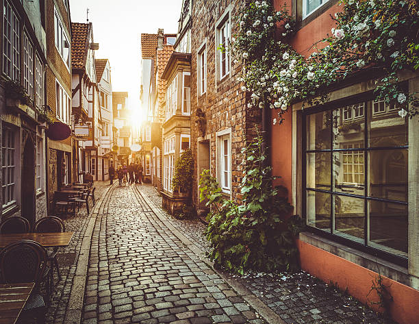 istock Old town in Europe at sunset with retro vintage filter 503874452
