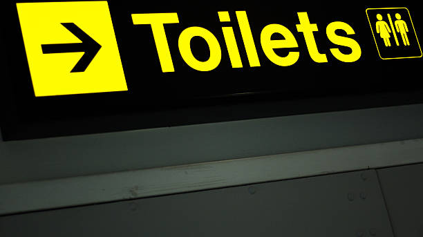 istock Airport information sign for toilets 503875658