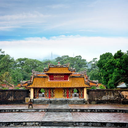 Imperial Tomb of Minh Mang, was built during the years 1840 to 1843, Hue, Vietnam. Composite photo