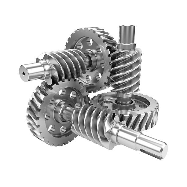 istock Gear worn wheels isolated on white background 503888791