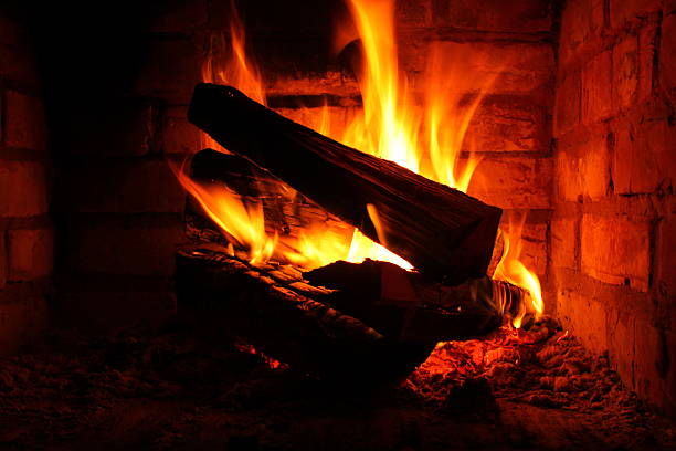 istock Fire in burning fireplace in winter close-up 503889046