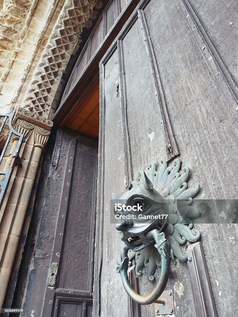 The Sanctuary Knocker, Durham Cathedral The Sanctuary Knocker of Durham Cathedral is an ornamental knocker which could be used to afford sanctuary to an individual in danger of attack or pursuit by the authorities. Building Entrance Stock Photo