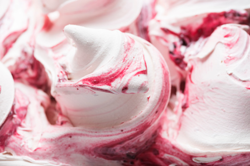 Close up of a cherry Ice cream.