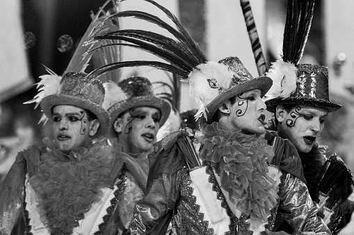 Florianópolis, Brazil - March 02, 2014: Members of a local samba school called \