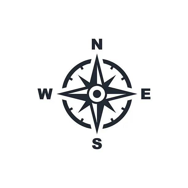 Vector illustration of compass