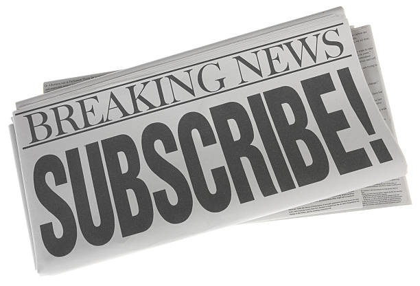 istock Subscribe - Stock Image of Newspaper on White 503891781
