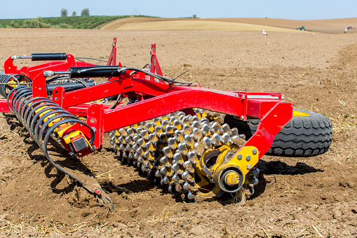 Close view on the fragment of seedbed machinery