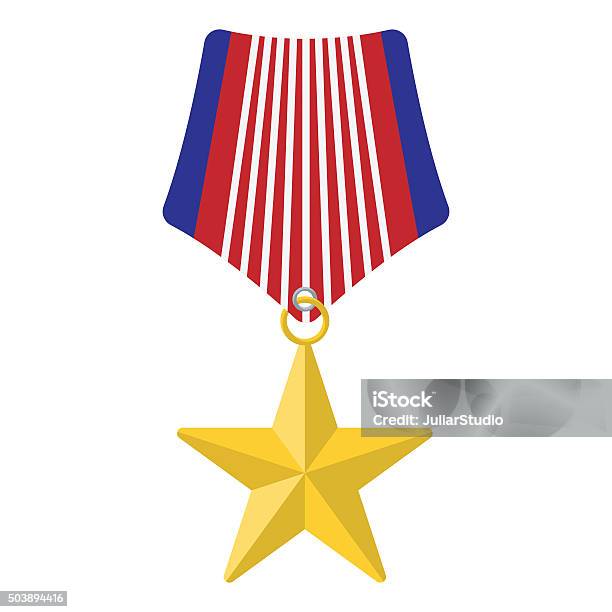 Medal With Star Cartoon Icon Stock Illustration - Download Image Now - Achievement, Activity, Armed Forces