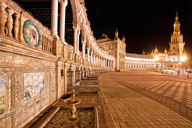 istock Spanish Square (Plaza de Espana) in Sevilla at night, Spain 503894452