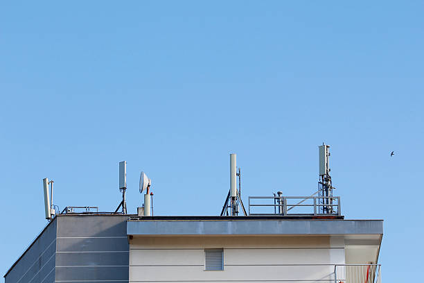 istock Telecommunication antennas in a building 503896274