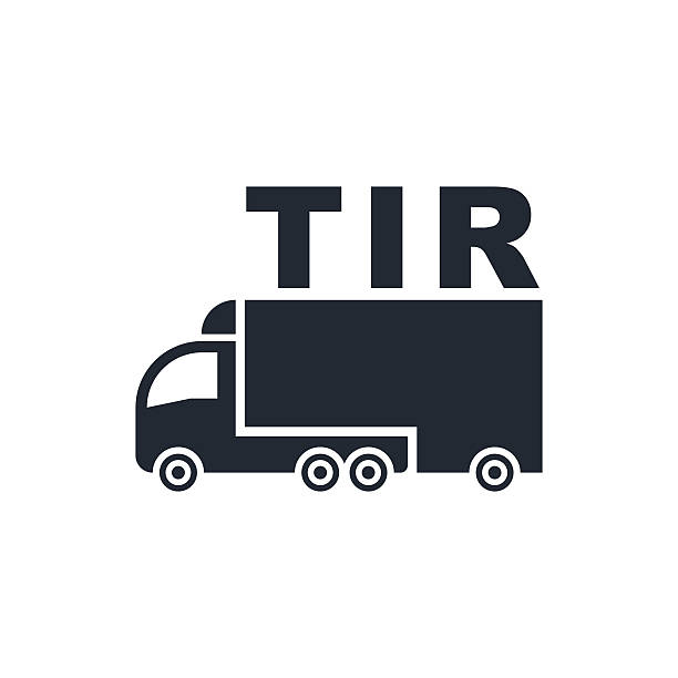 ciężarówka ikony profilu tir - truck sign car transporter industry stock illustrations