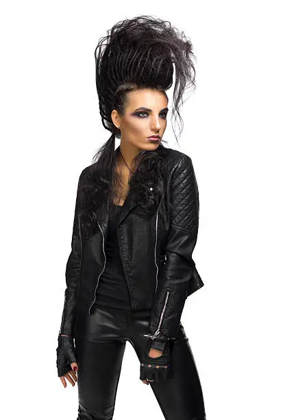 Photo of Rock musician in leather clothes