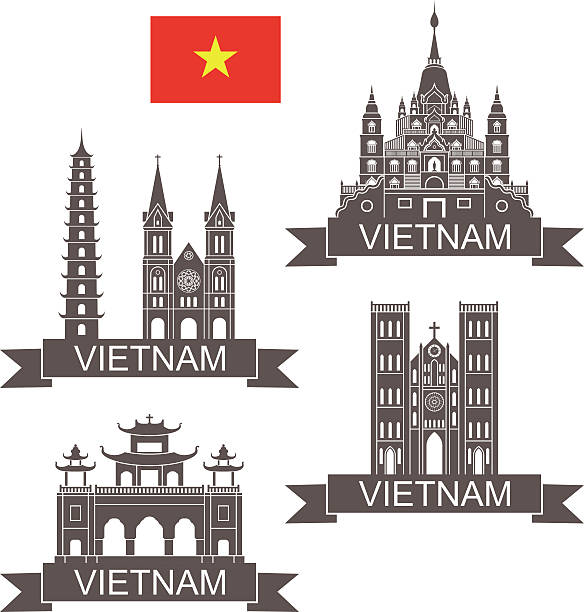 베트남 - flag religious icon vietnam symbol stock illustrations