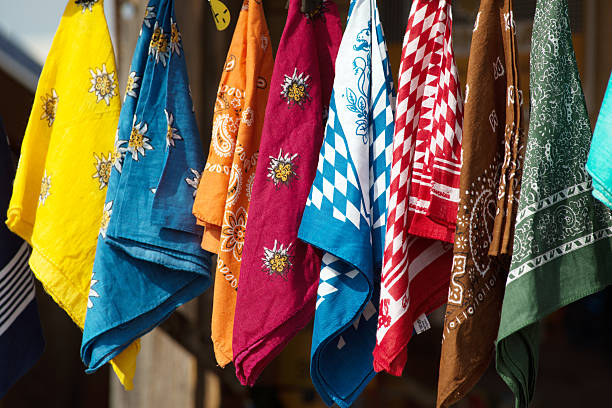 Row of Bavarian Handkerchiefs on the Beer Fest, Munichl