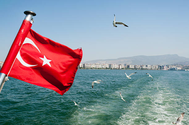 istock Turkey flag waving with Seagulls 503914113