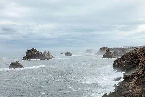 Photo of The beach of  Somocuevas in Liencres, Cantabria, Spain