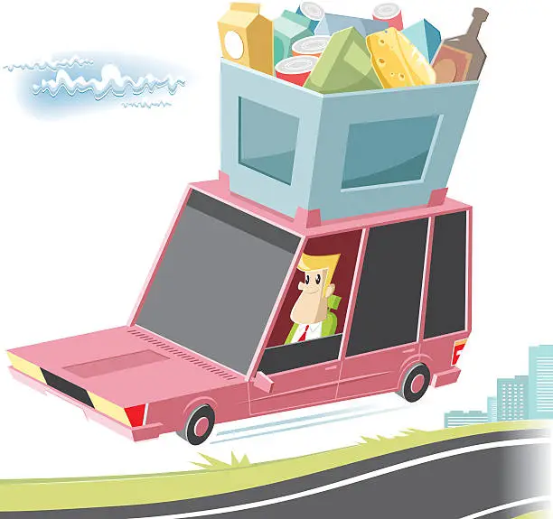 Vector illustration of shopping car