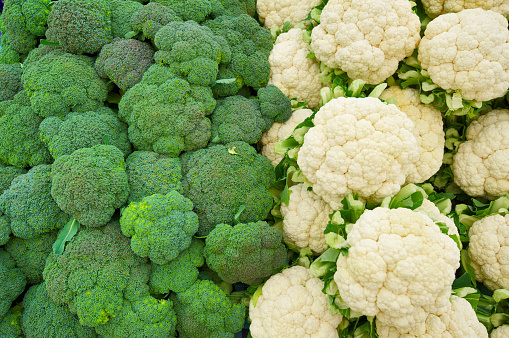 cauliflower and broccoli background