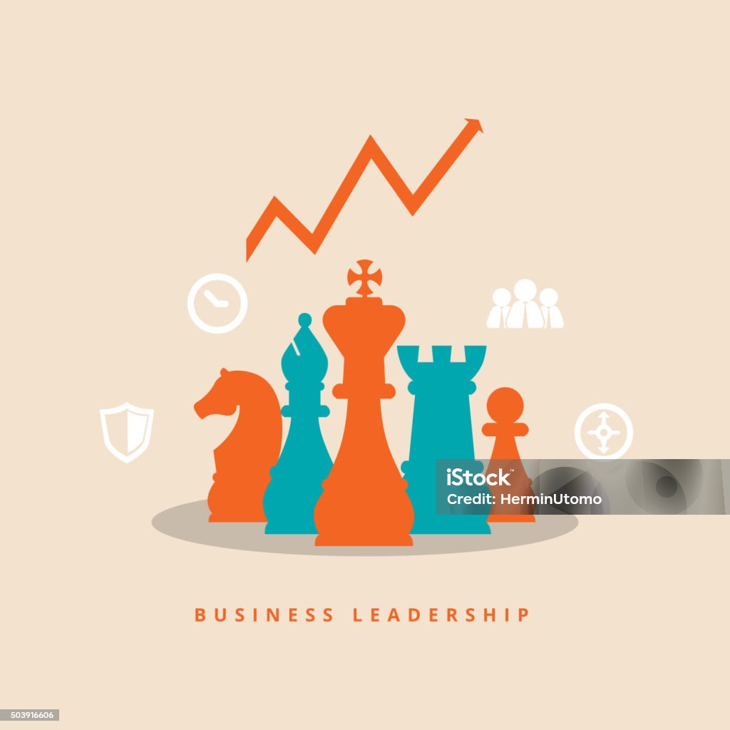 Business Leadership Vector illustration of business leadership concept. Chess stock vector