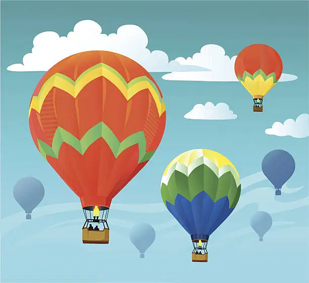 Vector illustration of Hot Air Balloons