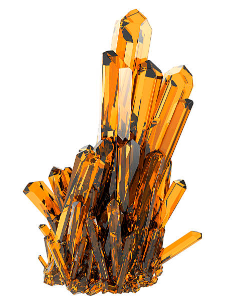 istock Yellow crystal on a white background isolated 503920508