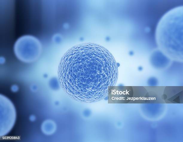 Celle Sotto Microscopio - Fotografie stock e altre immagini di Blu - Blu, Cellula, Cellula staminale