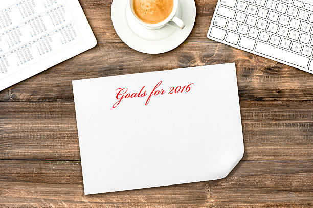 Digital tablet with calendar. Resolutions Goals for 2016